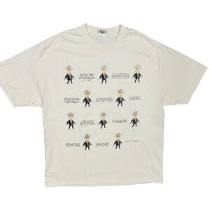 Vintage 90s Man Joke Graphic TShirt White Cotton Made in USA XL